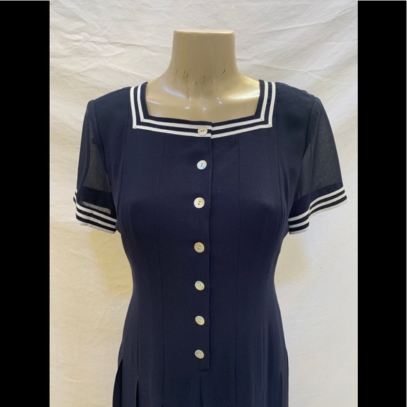 Talbots Size 6P Nautical Inspired Pleated Dress - Picture 2 of 8